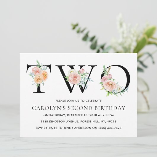 単にエレガントフローラ2番目の誕生日パーティー 招待状 (スタンド正面)