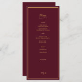 単にエレガントブルゴーニュの金ゴールド縁どと メニュー (正面/裏面)