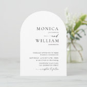 単にエレガントミニマル写真QRコー結婚ド 招待状 (スタンド正面)