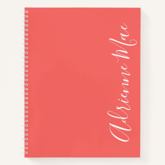 単にエレガントモダンコーラルパーソナライズされた ノートブック (正面)