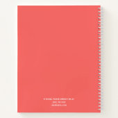 単にエレガントモダンコーラルパーソナライズされた ノートブック (裏面)