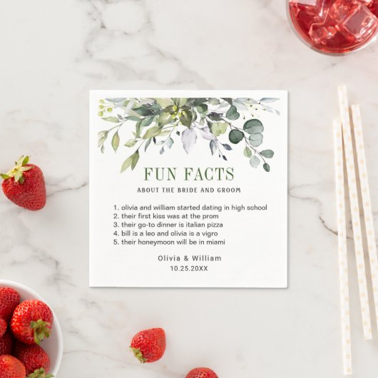 単にエレガントユーカリおもしろい事実結婚の スタンダードカクテルナプキン (インサイチュ)