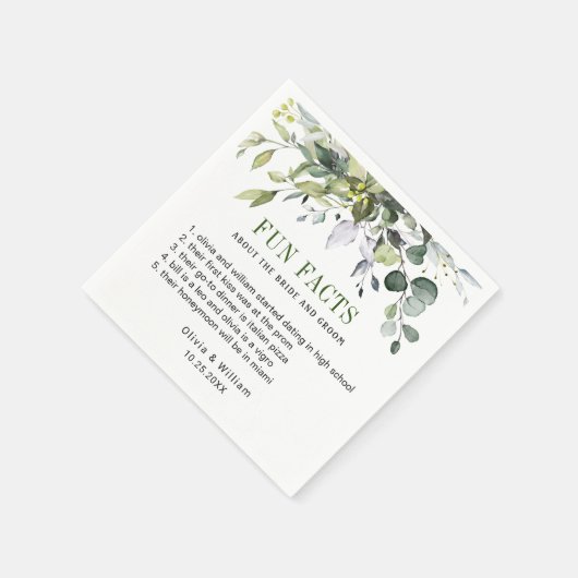 単にエレガントユーカリおもしろい事実結婚の スタンダードカクテルナプキン (角)