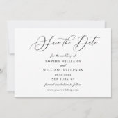 単にエレガント写真の結婚3枚の写真シンプルモダン セーブザデート (裏面)