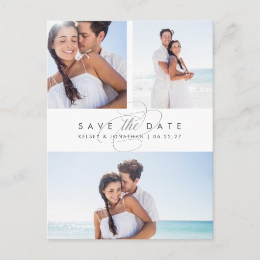 単にエレガント写真数々の日付を保存 案内ポストカード (正面)