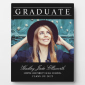単にエレガント卒業ブラック写真卒業 フォトプラーク (正面)