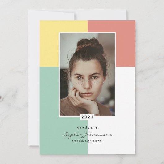 単にエレガント卒業発表 サンキューカード (正面)