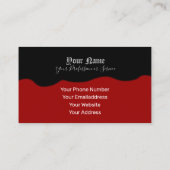 単にエレガント古代の黒波とボルドー波 名刺 (裏面)