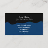 単にエレガント古代の黒波と海洋波 名刺 (裏面)