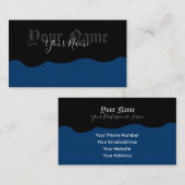 単にエレガント古代の黒波と海洋波 名刺 (正面/裏面)