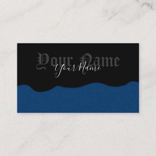 単にエレガント古代の黒波と海洋波 名刺 (正面)