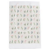 単にエレガント植物/植物的モチーフ ミディアムペーパーバッグ (正面)