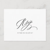 単にエレガント白黒の結婚式RSVP ポストカード (正面)