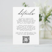 単にエレガント白黒文字の結婚QRコード 出欠カード (スタンド正面)