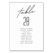単にエレガント白黒結婚の座席表 テーブルナンバー (裏面)