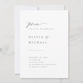 単にエレガント結婚タイポグラフィモダンの呼び出し 招待状 (正面)