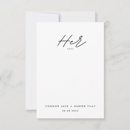 単にエレガント花嫁の誓結婚いを唱える ノートカード (正面)