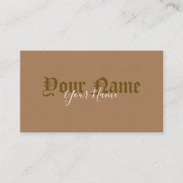 単にエレガント茶色の古代の文字 名刺