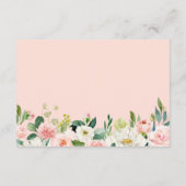 単にエレガント赤面ピンクのフローラの結婚詳細 エンクロージャーカード (裏面)