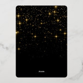 単にエレガント輝くクリスマス写真金ゴールド 箔シーズンカード (裏面)