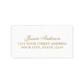 単にエレガント金ゴールドであなたの住所と不倫 ラベル (正面)
