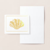 単にエレガント金ゴールドまたはシルバーシーシェルオーナメント 箔カード (ディスプレー)