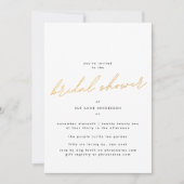 単にエレガント金ゴールドブライダルシャワー招待 招待状 (正面)