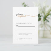 単にエレガント金ゴールド応答 出欠カード (スタンド正面)