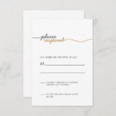 単にエレガント金ゴールド応答 出欠カード (正面/裏面)