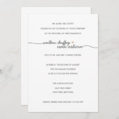 単にエレガント金ゴールド結婚式招待状 招待状 (正面/裏面)