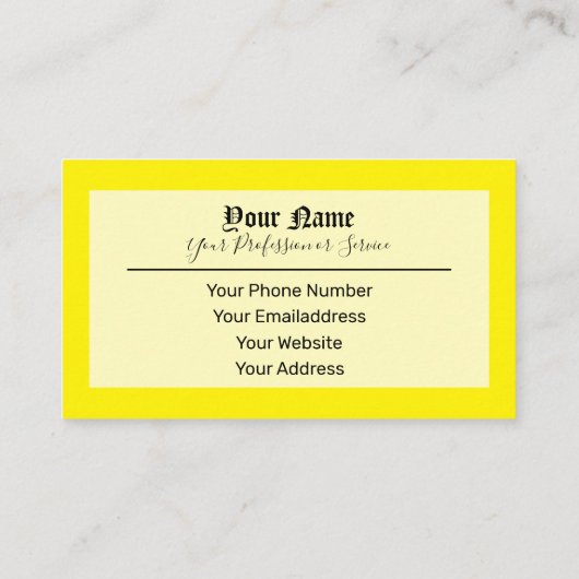 単にエレガント黄色の古代文字 名刺 (裏面)