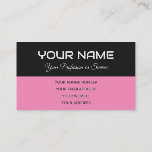 単にエレガント黒とピンクの反射名 名刺 (裏面)