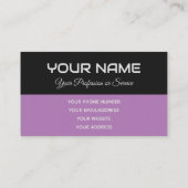 単にエレガント黒と紫の反射名 名刺 (裏面)