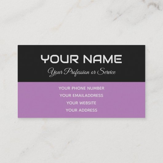 単にエレガント黒と紫の反射名 名刺 (裏面)