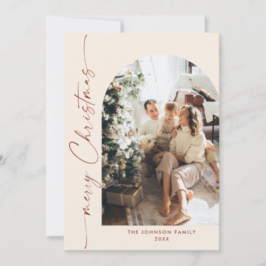 単にエレガント3スタイリッシュ枚の写真クリスマスグリーティング シーズンカード (正面)