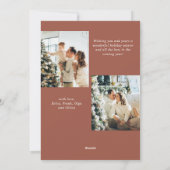 単にエレガント3スタイリッシュ枚の写真クリスマスグリーティング シーズンカード (裏面)