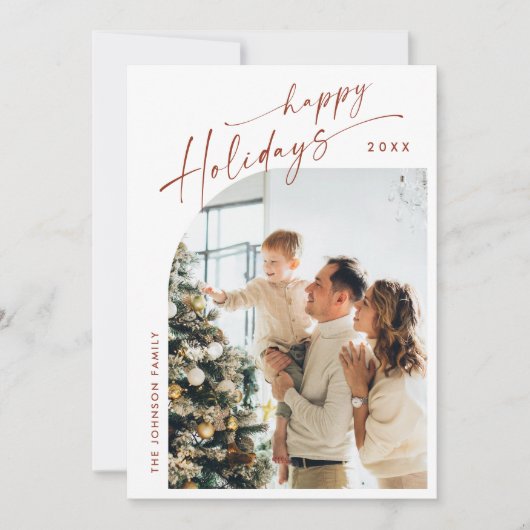 単にエレガント5スタイリッシュ写真クリスマスグリーティング シーズンカード (正面)