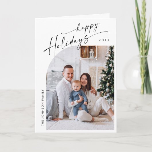 単にエレガント5スタイリッシュ写真クリスマスグリーティング シーズンカード (正面)