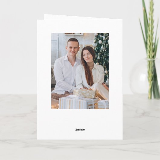 単にエレガント5スタイリッシュ写真クリスマスグリーティング シーズンカード (裏面)