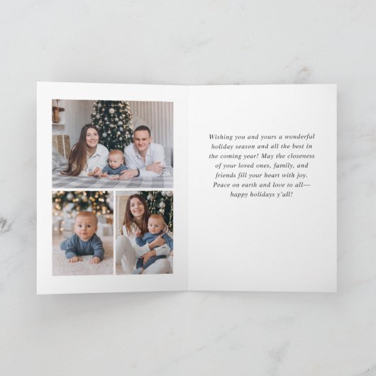 単にエレガント5スタイリッシュ写真クリスマスグリーティング シーズンカード (内部)
