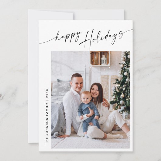 単にエレガント5スタイリッシュ写真クリスマスグリーティング シーズンカード (正面)