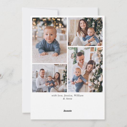 単にエレガント5スタイリッシュ写真クリスマスグリーティング シーズンカード (裏面)