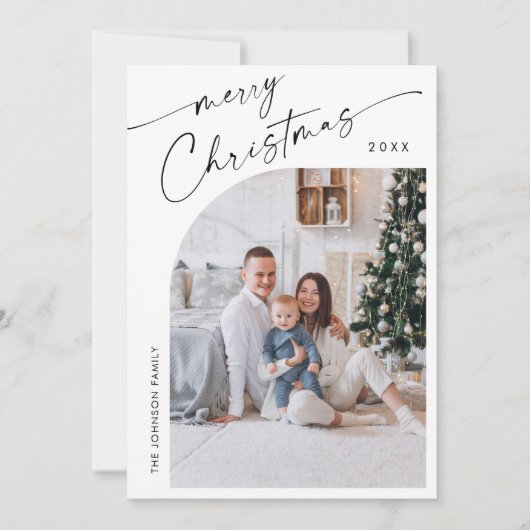 単にエレガント5スタイリッシュ写真クリスマスグリーティング シーズンカード (正面)
