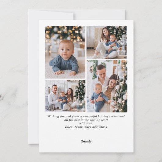 単にエレガント5スタイリッシュ写真クリスマスグリーティング シーズンカード (裏面)