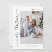 単にエレガント5スタイリッシュ写真クリスマスグリーティング シーズンカード (正面)