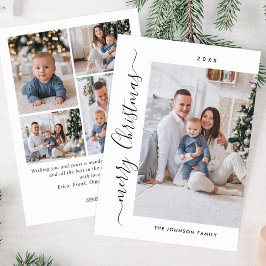 単にエレガント5スタイリッシュ写真クリスマスグリーティング シーズンカード
