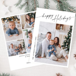 単にエレガント5スタイリッシュ写真クリスマスグリーティング シーズンカード