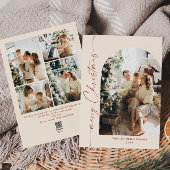 単にエレガント5スタイリッシュ写真クリスマスグリーティング シーズンカード