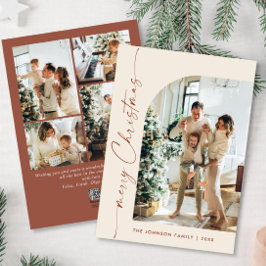 単にエレガント5スタイリッシュ写真クリスマスグリーティング シーズンカード