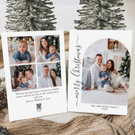 単にエレガント5スタイリッシュ写真クリスマスグリーティング シーズンカード